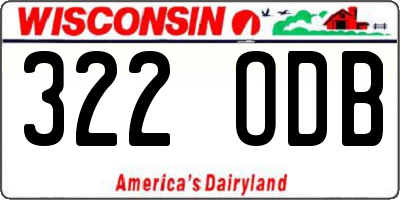 WI license plate 322ODB