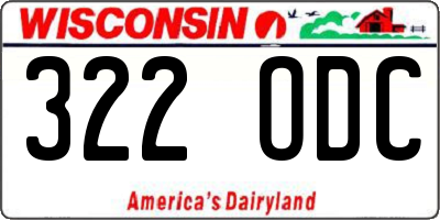 WI license plate 322ODC