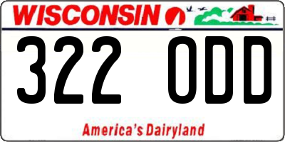 WI license plate 322ODD