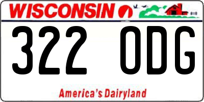WI license plate 322ODG
