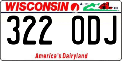 WI license plate 322ODJ