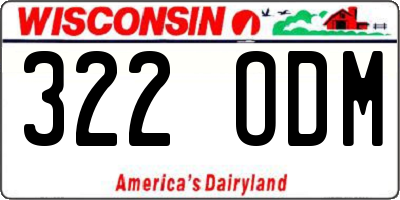 WI license plate 322ODM