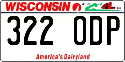 WI license plate 322ODP