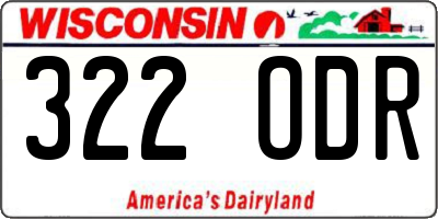 WI license plate 322ODR
