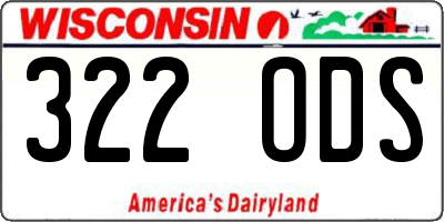 WI license plate 322ODS