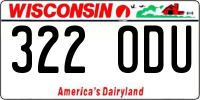 WI license plate 322ODU