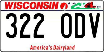 WI license plate 322ODV