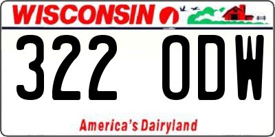 WI license plate 322ODW