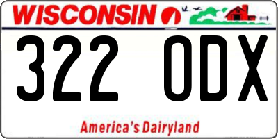 WI license plate 322ODX