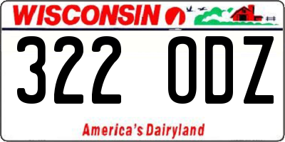 WI license plate 322ODZ
