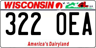 WI license plate 322OEA