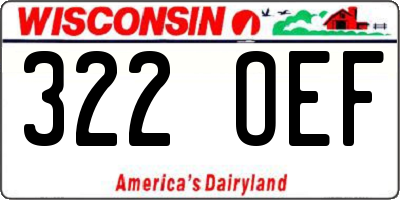 WI license plate 322OEF
