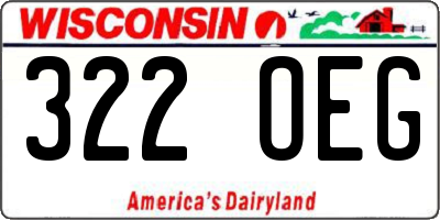WI license plate 322OEG