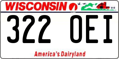 WI license plate 322OEI