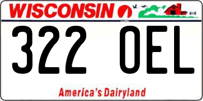 WI license plate 322OEL