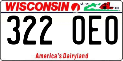 WI license plate 322OEO