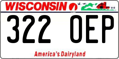 WI license plate 322OEP
