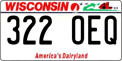 WI license plate 322OEQ