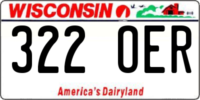 WI license plate 322OER