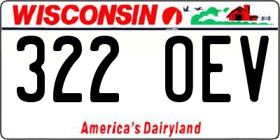 WI license plate 322OEV