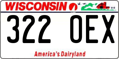 WI license plate 322OEX