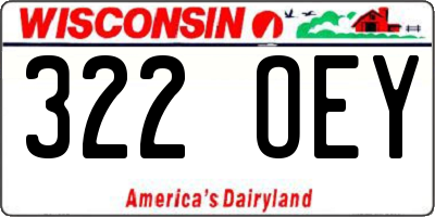 WI license plate 322OEY