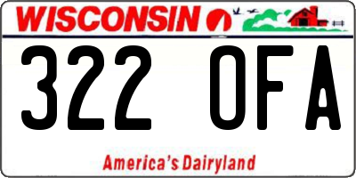 WI license plate 322OFA