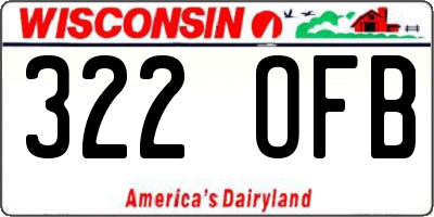 WI license plate 322OFB