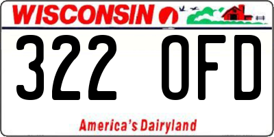 WI license plate 322OFD