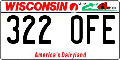 WI license plate 322OFE