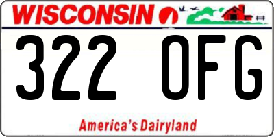 WI license plate 322OFG