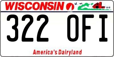 WI license plate 322OFI