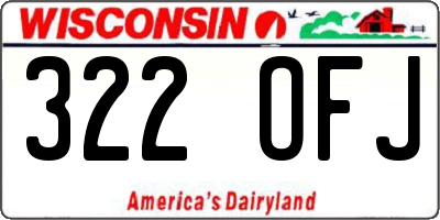 WI license plate 322OFJ