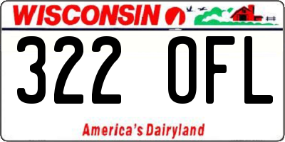 WI license plate 322OFL