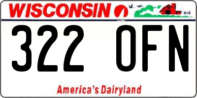 WI license plate 322OFN