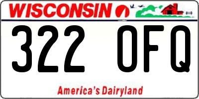 WI license plate 322OFQ