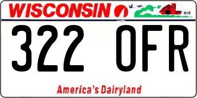 WI license plate 322OFR