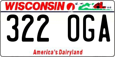 WI license plate 322OGA