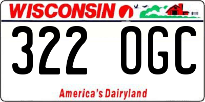 WI license plate 322OGC