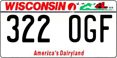 WI license plate 322OGF