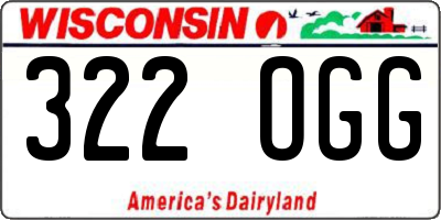 WI license plate 322OGG