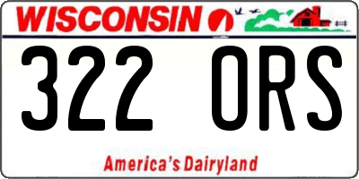 WI license plate 322ORS