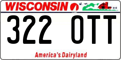 WI license plate 322OTT