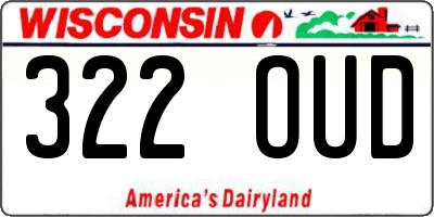 WI license plate 322OUD