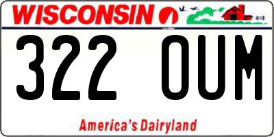 WI license plate 322OUM