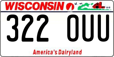 WI license plate 322OUU