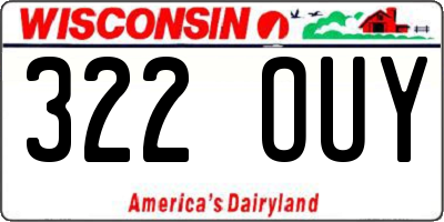 WI license plate 322OUY