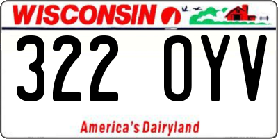 WI license plate 322OYV