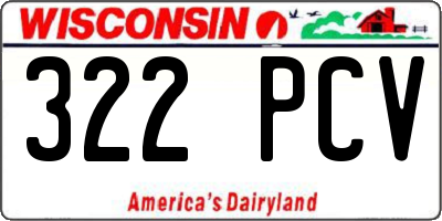 WI license plate 322PCV