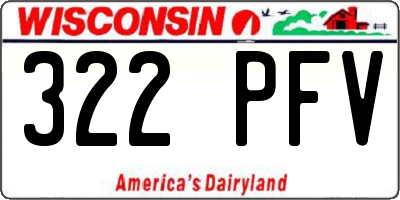 WI license plate 322PFV